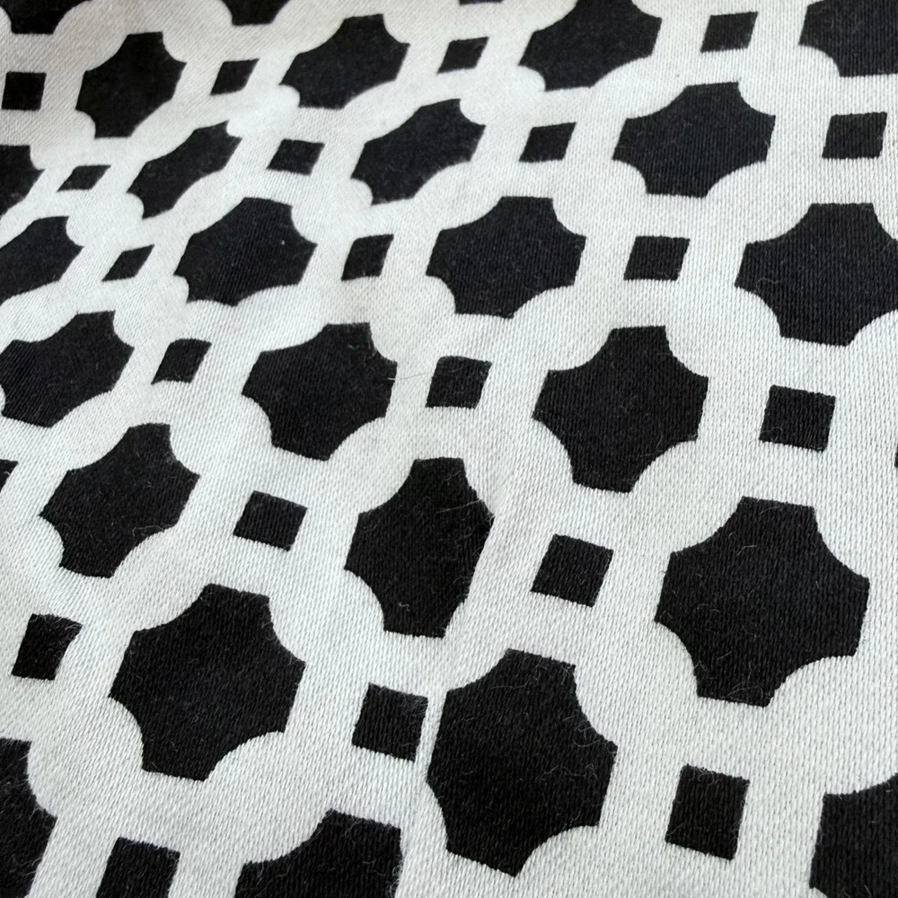 Cynthia Rowley Pencil Skirt Womens 8 Black White Excellent Geometric Lattice Zip